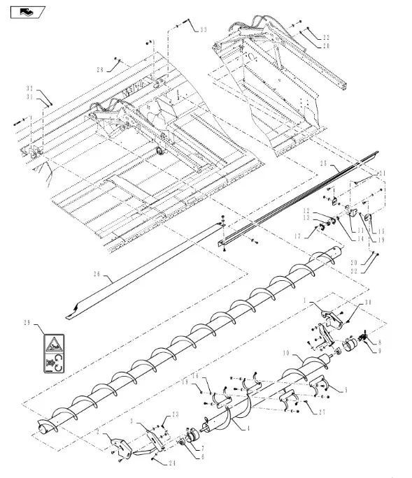 247829 - Подшипник левый заднего ролика конвеера измельчителя CR9080